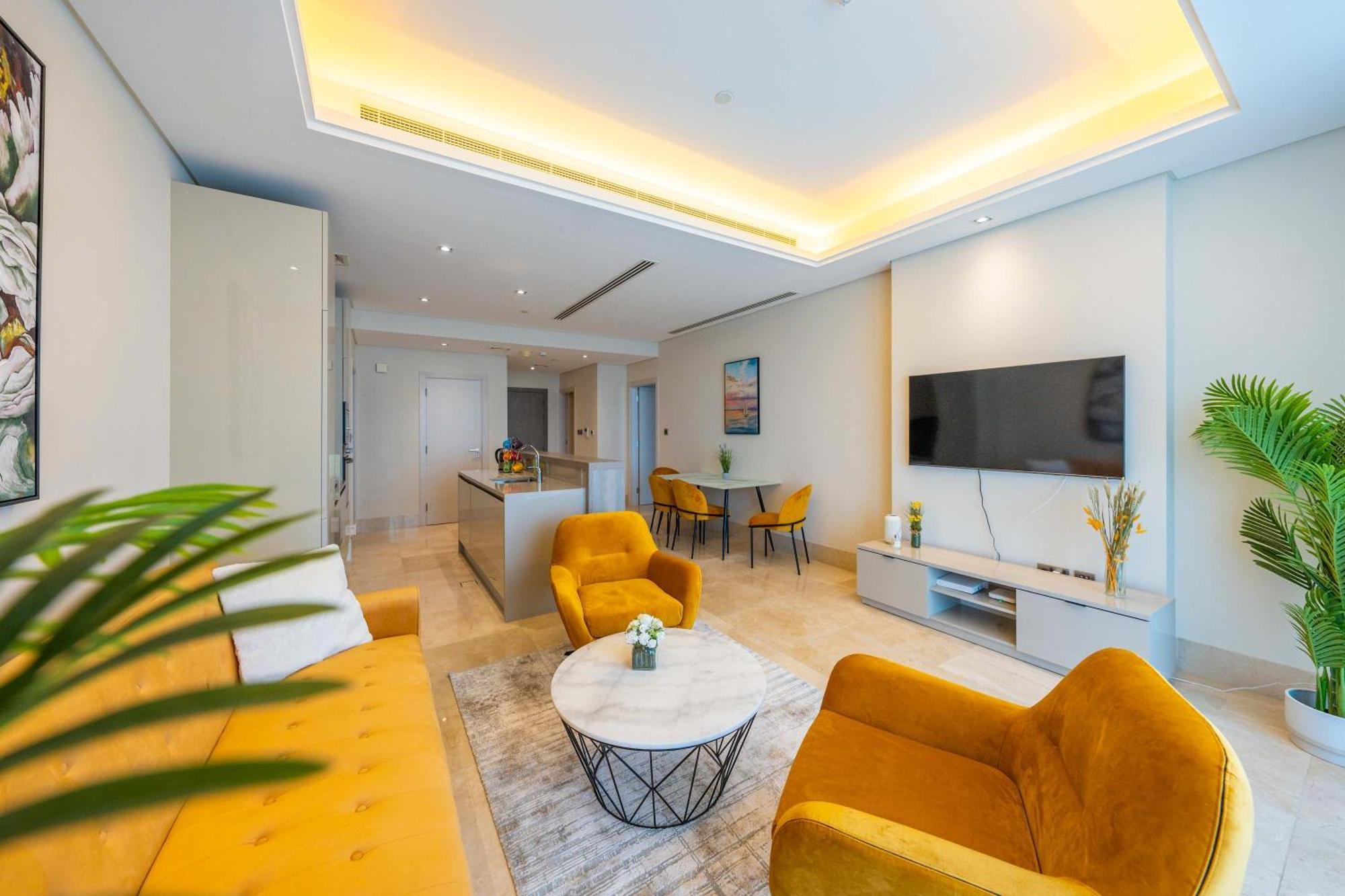 Spacious Beachfront 2 Bedroom Apartment - The 8 Dubai Bagian luar foto
