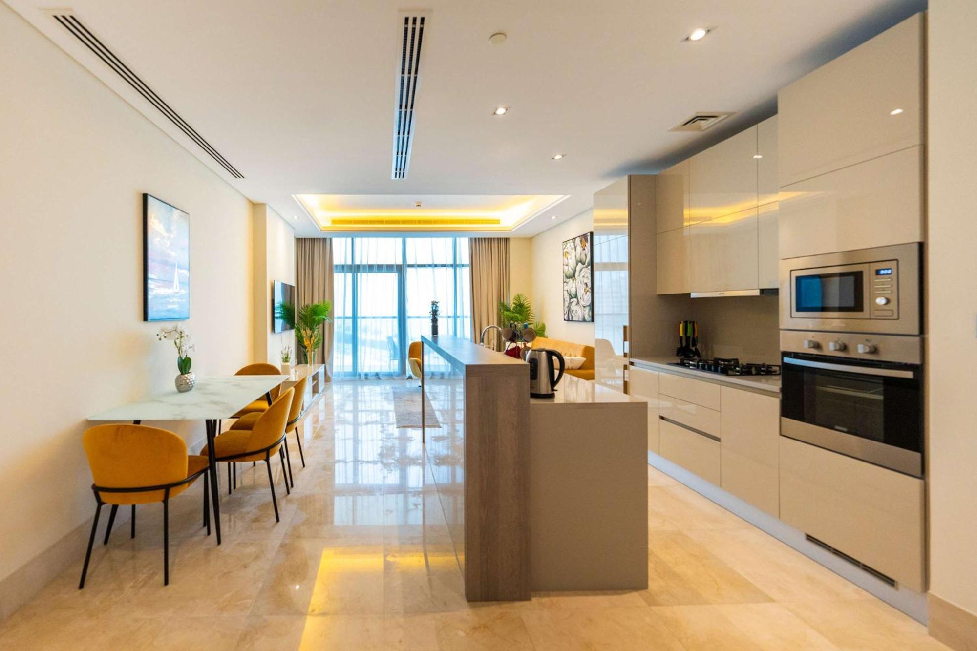 Spacious Beachfront 2 Bedroom Apartment - The 8 Dubai Bagian luar foto